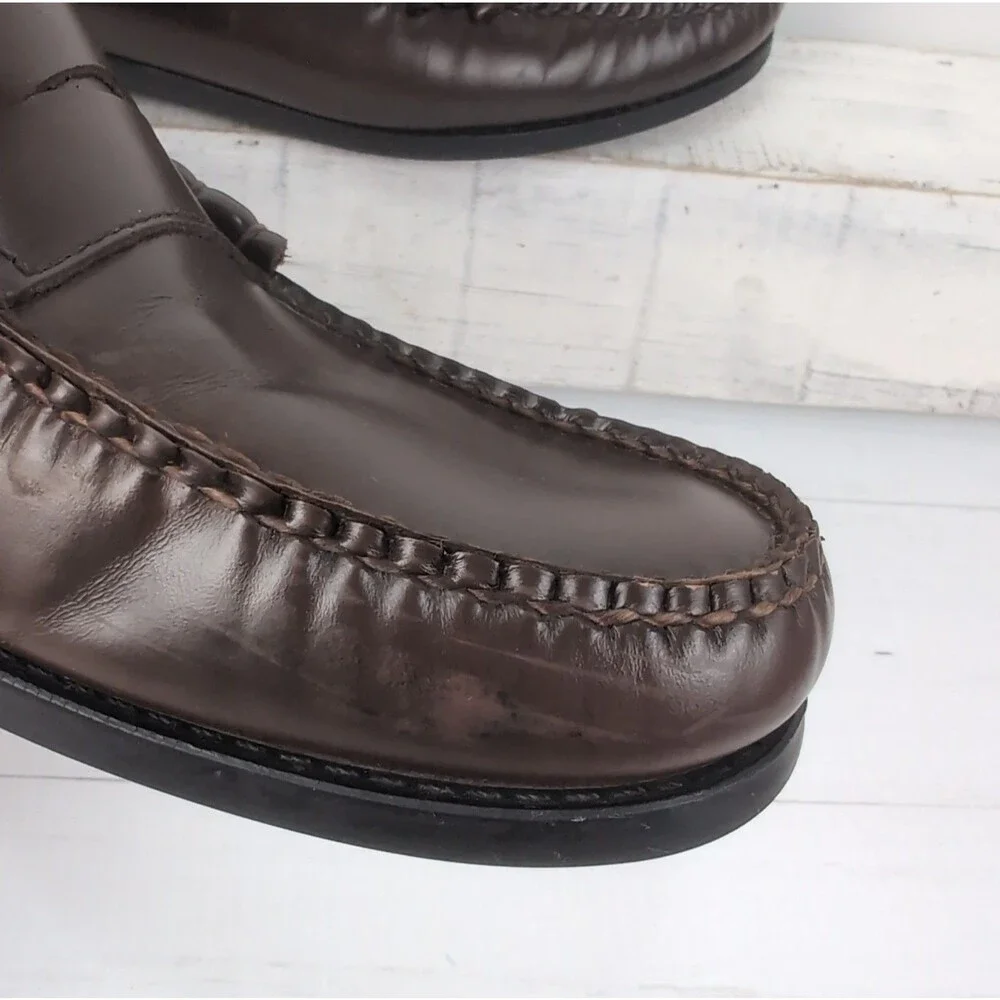J Crew Camden Penny Loafers Men’s 11.5 Dark Brown Leather Rubber Sole AV166